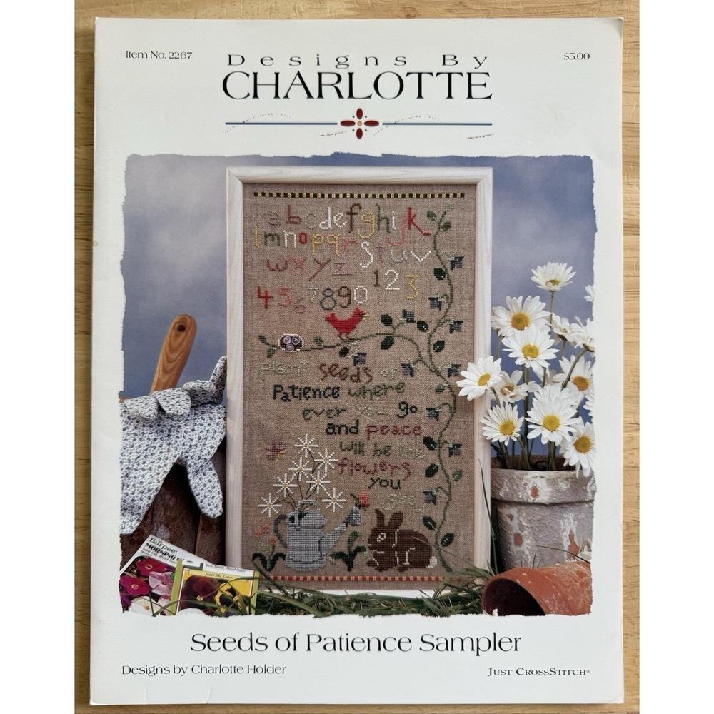 Designs by Charlotte Cross Stitch Pattern Leaflet SEEDS OF PATIENCE SAMPLER